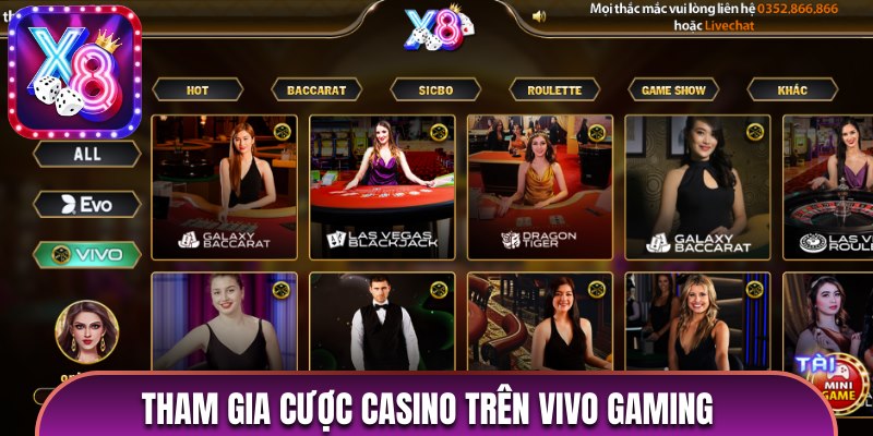 Tham gia cược casino trực tuyến trên VIVO Gaming